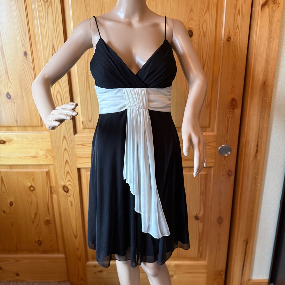 Y2K Babydoll Prom Dress Black White Sash Size 9 B Smart Coquette Girl